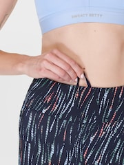 Sweaty Betty Blue Ripple Tie Dye Print Full Length Aerial Core Workout Leggings - Image 4 of 9