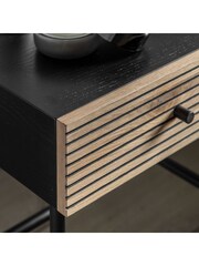 Gallery Home Black Nador Oak Style 1 Drawer Bedside Table - Image 3 of 7