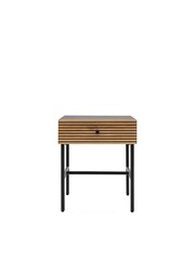 Gallery Home Black Nador Oak Style 1 Drawer Bedside Table - Image 5 of 7