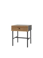 Gallery Home Black Nador Oak Style 1 Drawer Bedside Table - Image 6 of 7