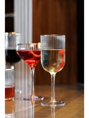 Mikasa Clear Sorrento Ridged Crystal Wine Glasses - Image 2 of 5