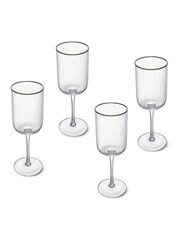 Mikasa Clear Sorrento Ridged Crystal Wine Glasses - Image 4 of 5