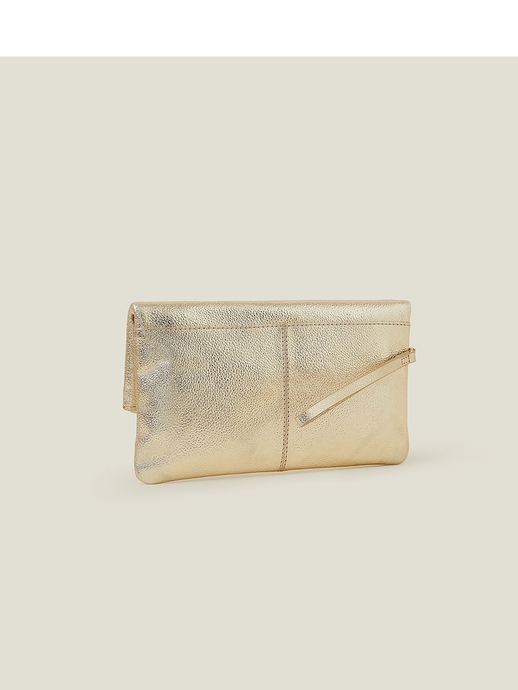 Accessorize Leather Fold Over Clutch - Bild 2 von 4