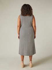 Live Unlimited Black Curve Chevron Knitted Dress - Image 6 of 8