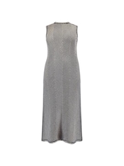 Live Unlimited Black Curve Chevron Knitted Dress - Image 8 of 8