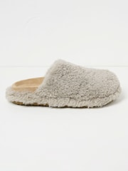 FatFace Light Grey Borg House Shoes - Image 2 of 3