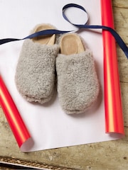 FatFace Light Grey Borg House Shoes - Image 3 of 3