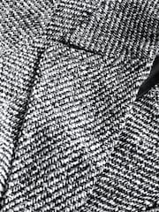أسود بملمس بارز/أبيض منقط - Overcoat with Revere Collar - صورة 7 من 8