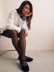 Black Bows Pattern Tights 1 Pack - Image 2 of 3