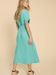 White Stuff Blue Hazel Linen Blend Shirt Dress - Image 2 of 7