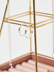 Oliver Bonas Gold Pyramid Velvet Jewellery Stand - Image 2 of 3
