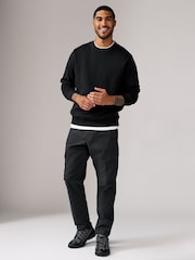Black Regular Fit Stretch Utility Cargo Trousers - Image 2 of 10