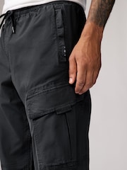 Black Regular Fit Stretch Utility Cargo Trousers - Image 5 of 10
