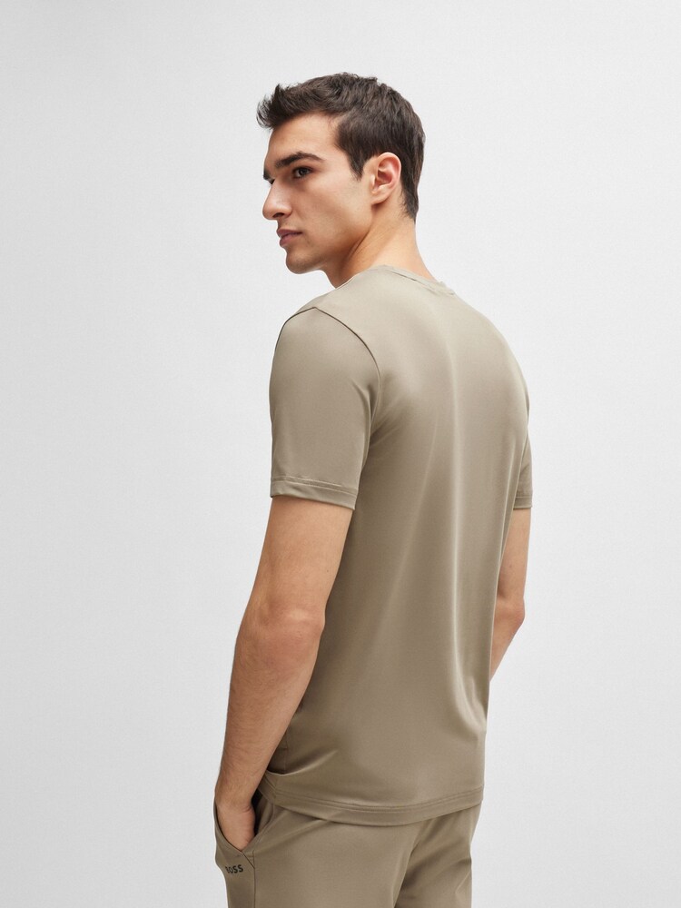 BOSS Performance-Stretch T-Shirt With Decorative Reflective Logo - Bild 2 von 5