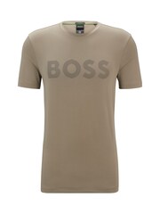 BOSS Performance-Stretch T-Shirt With Decorative Reflective Logo - Bild 5 von 5