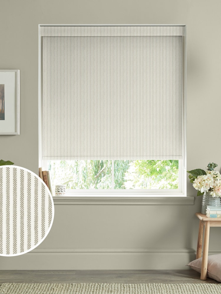Sophie Allport Natural Stamford Stripe Made to Measure Roller Blinds - Image 1 of 6