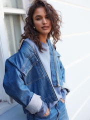 Pale Blue Cosy Soft Touch Rib Seam Detail Crew Neck Jumper - Image 2 of 8