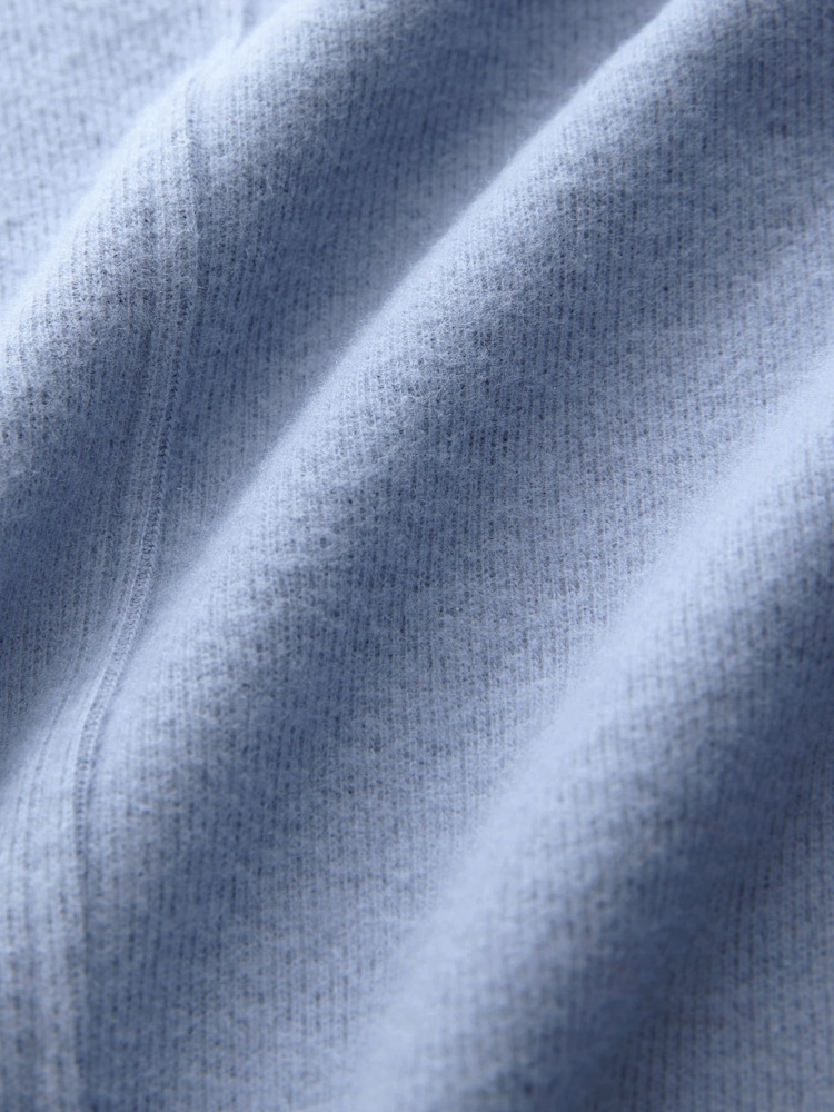 Pale Blue Cosy Soft Touch Rib Seam Detail Crew Neck Jumper - Image 8 of 8