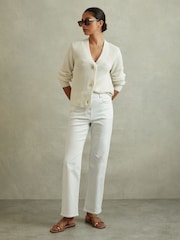 Reiss White Selin Mid Rise Straight Leg Jeans - Image 1 of 6