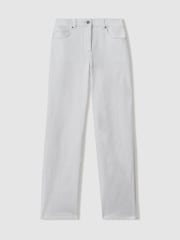 Reiss White Selin Mid Rise Straight Leg Jeans - Image 2 of 6