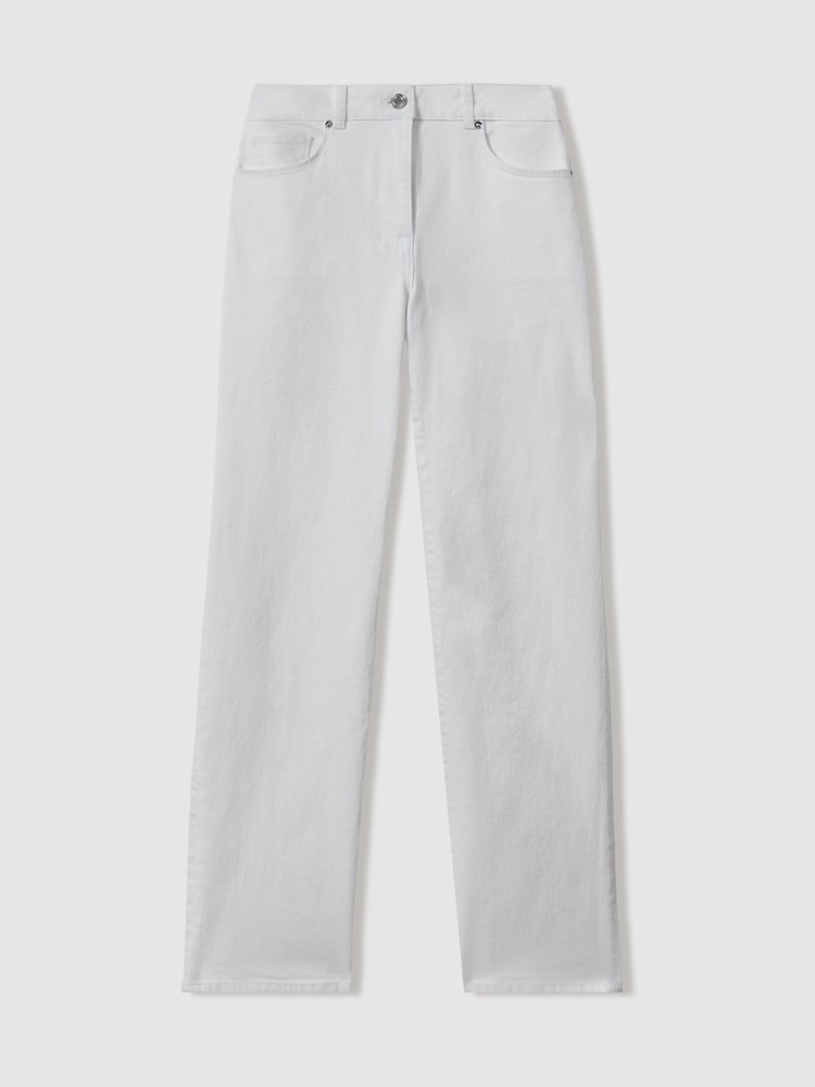 Reiss White Selin Mid Rise Straight Leg Jeans - Image 2 of 6