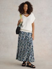 White Stuff Blue Jada EcoVero™ Maxi Skirt - Image 1 of 7