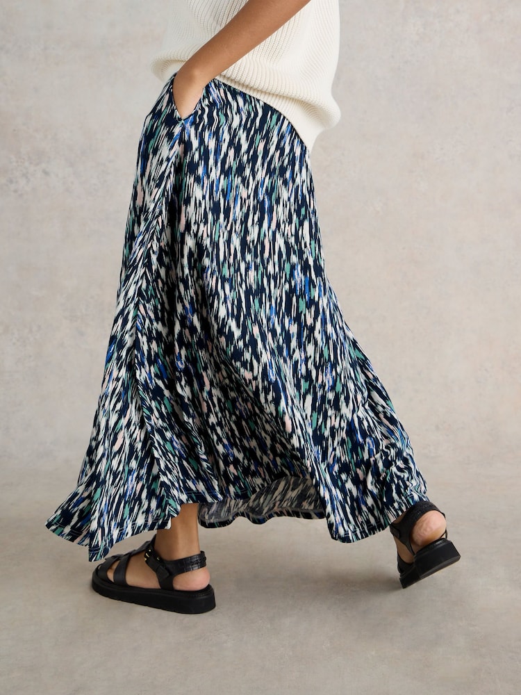 White Stuff Blue Jada EcoVero™ Maxi Skirt - Image 2 of 7 White Stuff Blue Jada EcoVero™ Maxi Skirt - Image 2 of 7