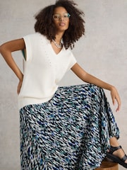 White Stuff Blue Jada EcoVero™ Maxi Skirt - Image 3 of 7