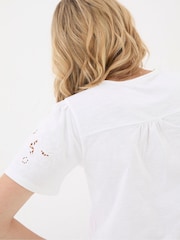 FatFace Toni White Lace T-Shirt - Image 4 of 5