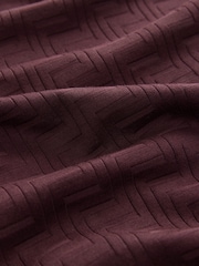 Burgundy Red Regular Fit Smart Quarter Zip Polo Shirt - Image 7 of 7