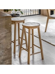 Gallery Home Natural Temara Oak Style Stool - Image 1 of 5
