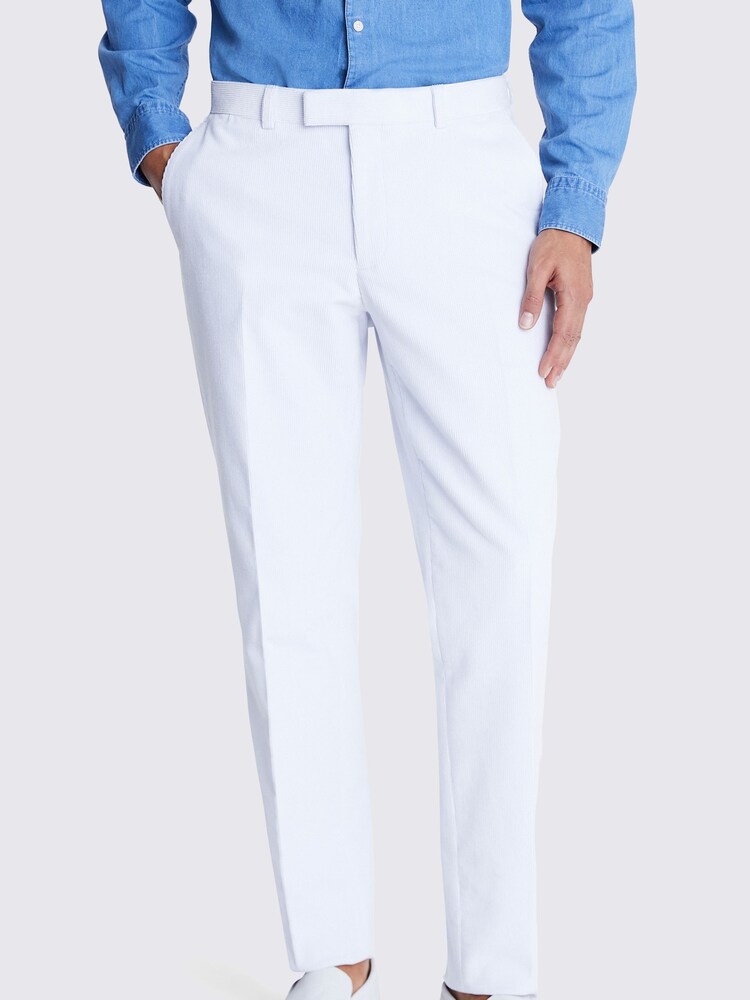 MOSS Light Blue Tailored Fit Corduroy Trousers - Image 1 of 3