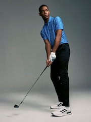 Cobalt Blue/White Active Print Golf Polo Shirt - Image 4 of 9