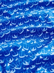 Cobalt Blue/White Active Print Golf Polo Shirt - Image 9 of 9