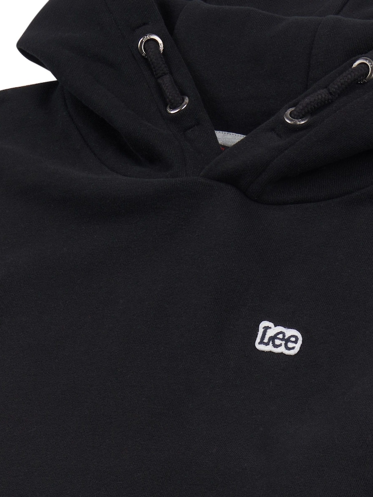 Lee Black Boys Badge 100% Cotton Hoodie - Image 8 of 8