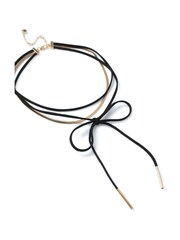 Aela Bow and Snake Print Black Chain Cord Wrap Choker - Image 2 of 2
