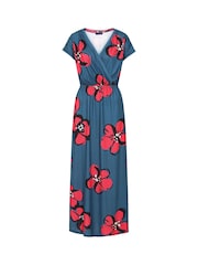 Hot Squash Petite Blue Maxi Jersey Dress - Image 5 of 5