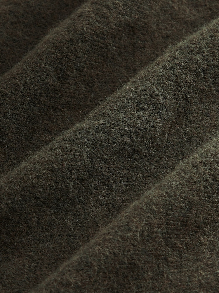 Green Khaki High Neck Long Sleeve Maxi Knitted Jumper Dress - Image 6 of 6