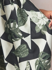 Mono Geometric Leaf Print Midweight Scarf - Image 4 of 7