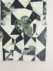 Mono Geometric Leaf Print Midweight Scarf - Image 7 of 7