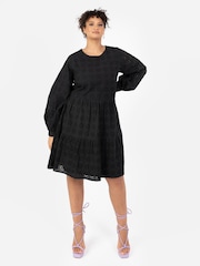 Long Sleeve Broderie Smock Dress - Image 1 of 5