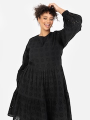 Long Sleeve Broderie Smock Dress - Image 5 of 5