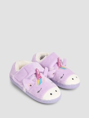 JoJo Maman Bébé Lilac Unicorn Slippers Shoes - Image 1 of 4