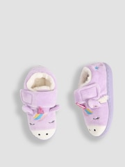 JoJo Maman Bébé Lilac Unicorn Slippers Shoes - Image 3 of 4