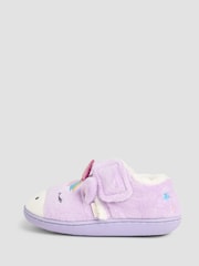JoJo Maman Bébé Lilac Unicorn Slippers Shoes - Image 4 of 4
