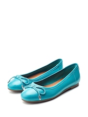 Moda in Pelle Blue Feebie Clean Round Toe Ballerinas - Image 2 of 4