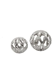 Interiors by Premier Set of 2 Silver Kensington Townhouse Deco Balls - Image 1 of 3