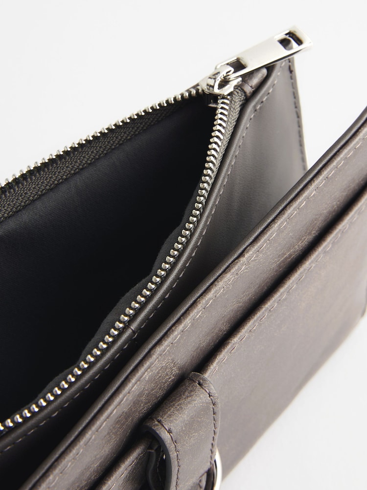 Grey Large Ring Detailed Purse - Image 5 of 5
