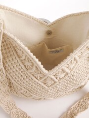 Bolso de hombro de macramé de algodón 100 % de Simply Be - Imagen 2 de 4
