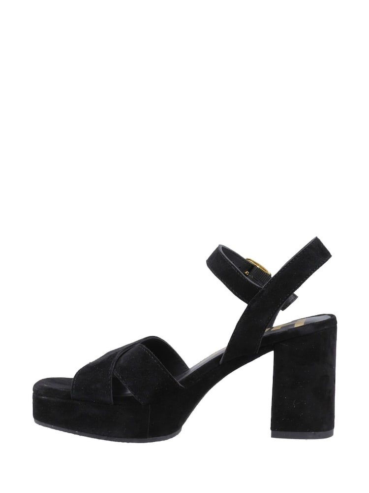 Hush Puppies Black Ophelia Platform Cross Strap Shoes - Image 4 of 4